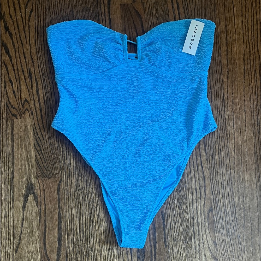 NWT PacSun women’s Bright Blue One-Piece Swimsuit